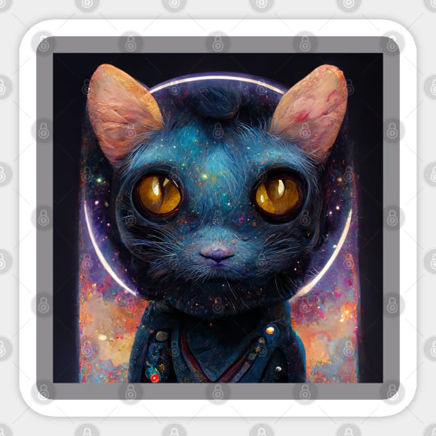 Astronaut Cat Sticker by HereticStore